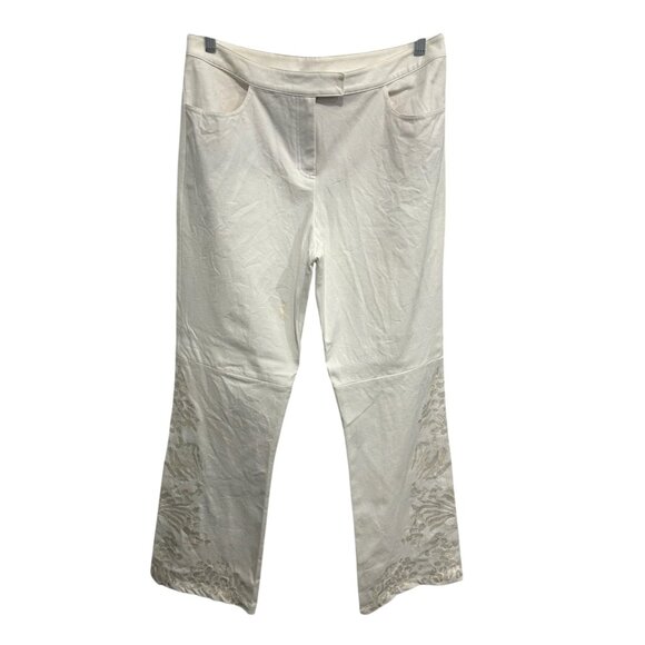 St. John Evening By Marie Gray Womens Embellished Dress Pants Size 12 White - Picture 1 of 9